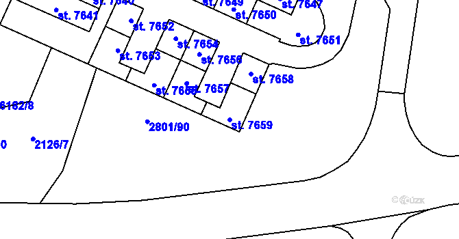 Parcela st. 7659 v KÚ Zlín, Katastrální mapa