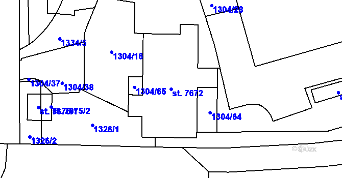 Parcela st. 7672 v KÚ Zlín, Katastrální mapa
