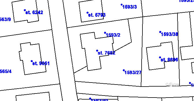 Parcela st. 7682 v KÚ Zlín, Katastrální mapa