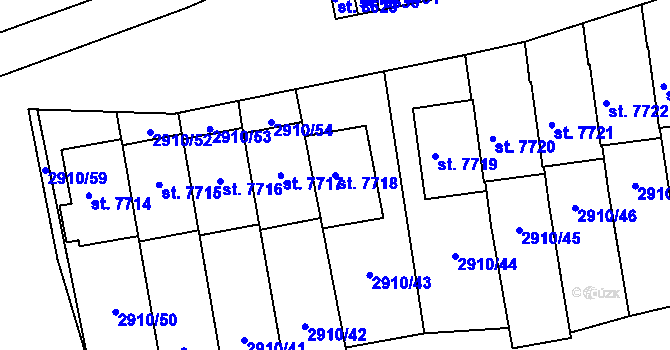 Parcela st. 7718 v KÚ Zlín, Katastrální mapa