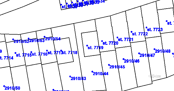 Parcela st. 7719 v KÚ Zlín, Katastrální mapa