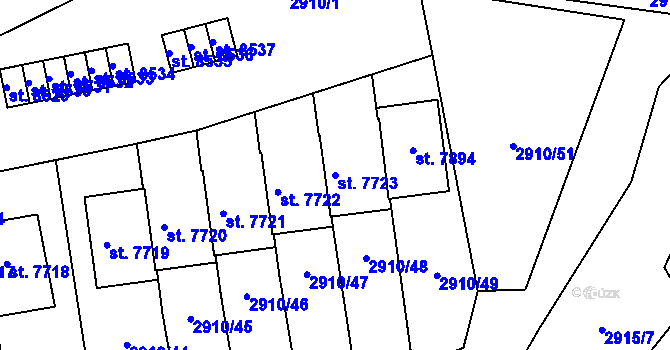 Parcela st. 7723 v KÚ Zlín, Katastrální mapa