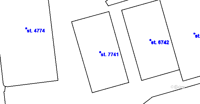 Parcela st. 7741 v KÚ Zlín, Katastrální mapa