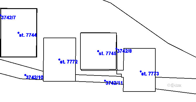 Parcela st. 7745 v KÚ Zlín, Katastrální mapa