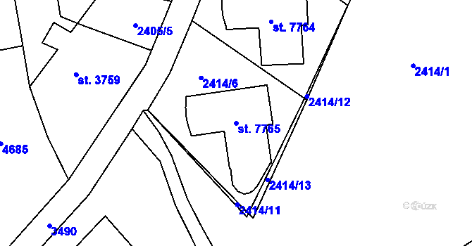 Parcela st. 7765 v KÚ Zlín, Katastrální mapa
