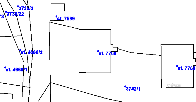 Parcela st. 7768 v KÚ Zlín, Katastrální mapa