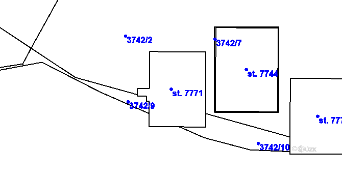 Parcela st. 7771 v KÚ Zlín, Katastrální mapa