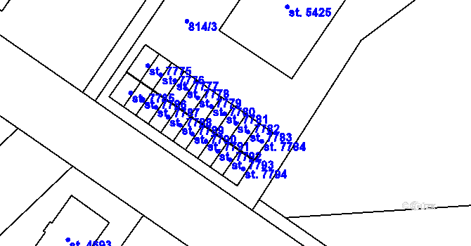 Parcela st. 7782 v KÚ Zlín, Katastrální mapa