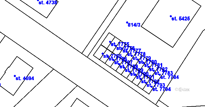 Parcela st. 7785 v KÚ Zlín, Katastrální mapa