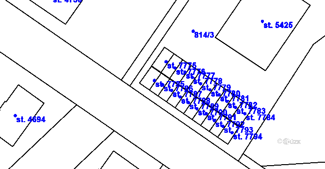 Parcela st. 7786 v KÚ Zlín, Katastrální mapa