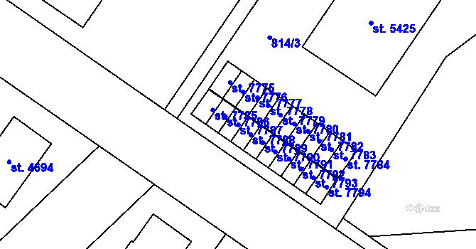 Parcela st. 7787 v KÚ Zlín, Katastrální mapa