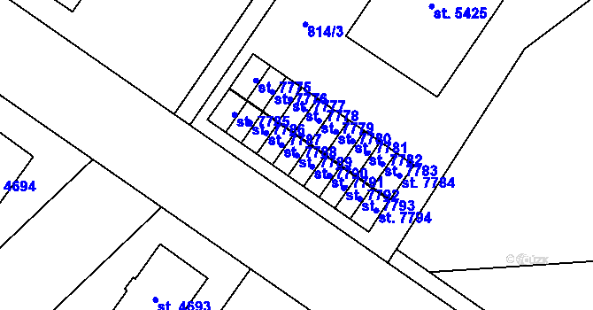 Parcela st. 7789 v KÚ Zlín, Katastrální mapa