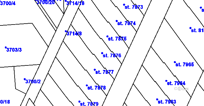 Parcela st. 7876 v KÚ Zlín, Katastrální mapa