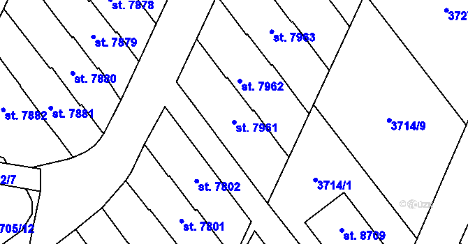Parcela st. 7961 v KÚ Zlín, Katastrální mapa