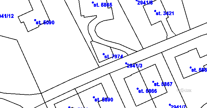 Parcela st. 7974 v KÚ Zlín, Katastrální mapa