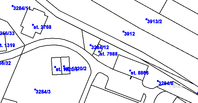 Parcela st. 7988 v KÚ Zlín, Katastrální mapa