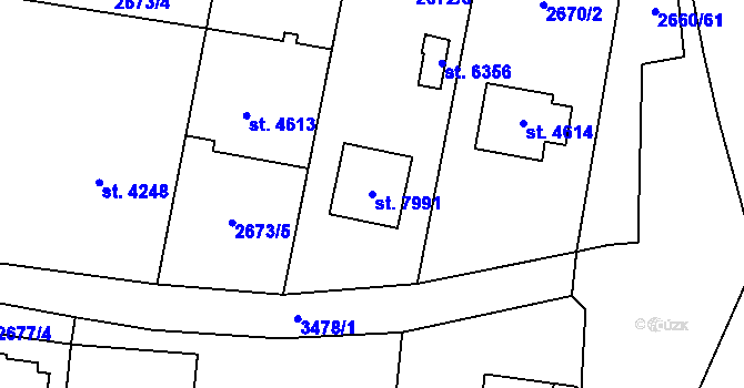 Parcela st. 7991 v KÚ Zlín, Katastrální mapa