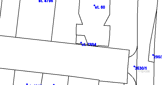 Parcela st. 7994 v KÚ Zlín, Katastrální mapa