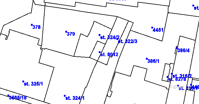 Parcela st. 8012 v KÚ Zlín, Katastrální mapa