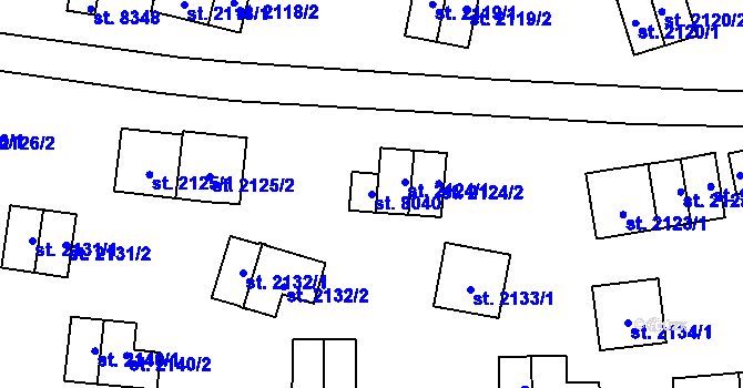 Parcela st. 8040 v KÚ Zlín, Katastrální mapa