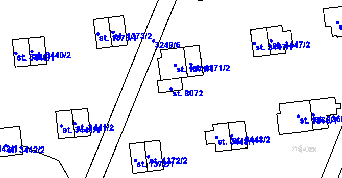 Parcela st. 8072 v KÚ Zlín, Katastrální mapa