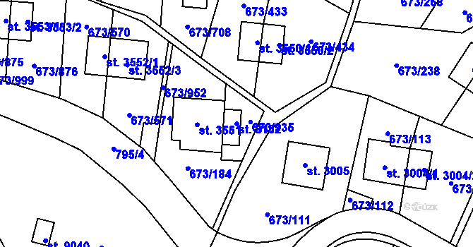 Parcela st. 8132 v KÚ Zlín, Katastrální mapa