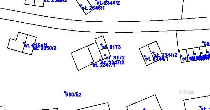Parcela st. 8172 v KÚ Zlín, Katastrální mapa