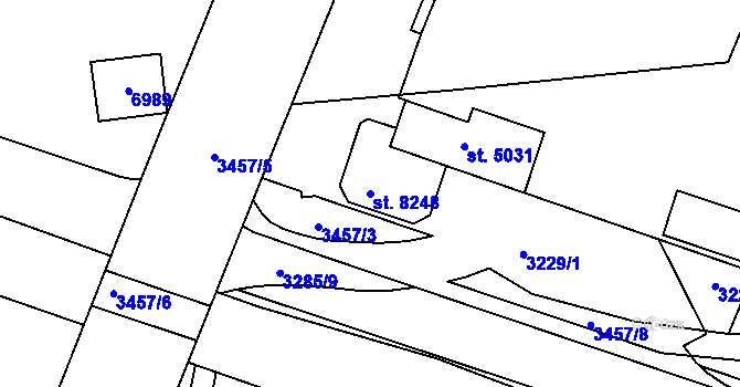 Parcela st. 8248 v KÚ Zlín, Katastrální mapa