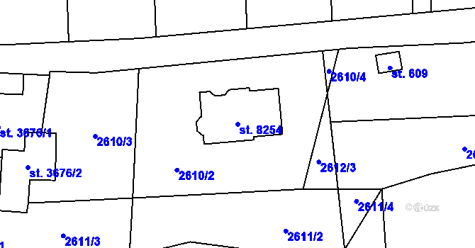 Parcela st. 8254 v KÚ Zlín, Katastrální mapa
