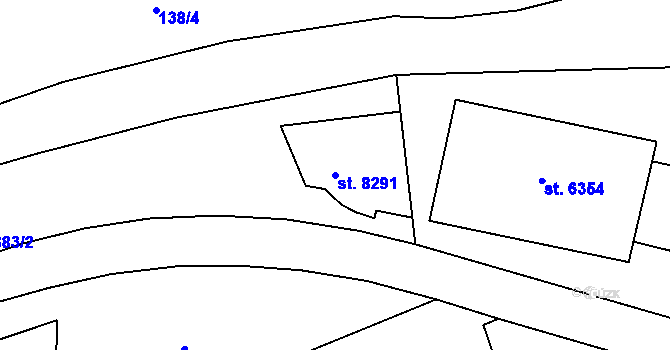 Parcela st. 8291 v KÚ Zlín, Katastrální mapa