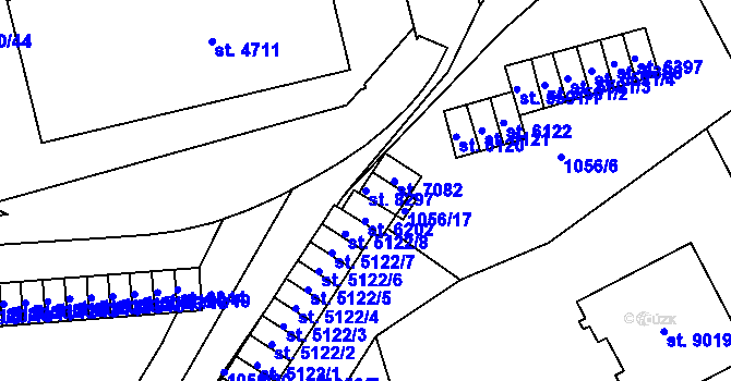 Parcela st. 8297 v KÚ Zlín, Katastrální mapa