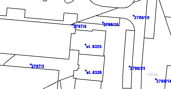 Parcela st. 8325 v KÚ Zlín, Katastrální mapa