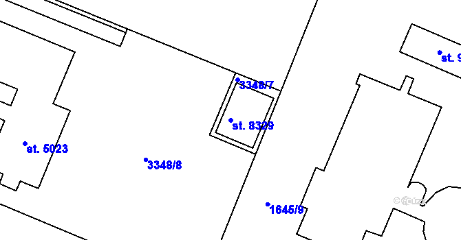 Parcela st. 8329 v KÚ Zlín, Katastrální mapa