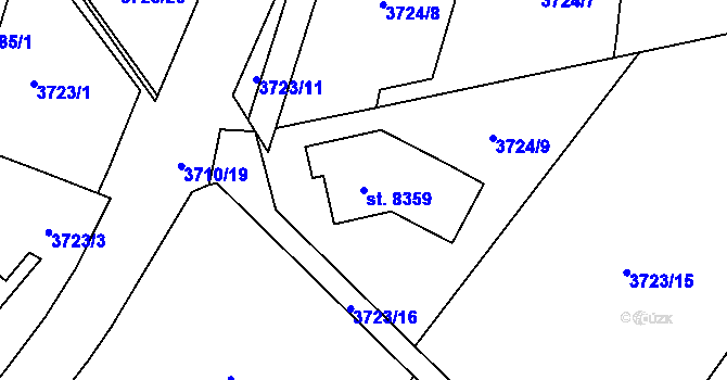 Parcela st. 8359 v KÚ Zlín, Katastrální mapa
