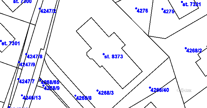 Parcela st. 8373 v KÚ Zlín, Katastrální mapa