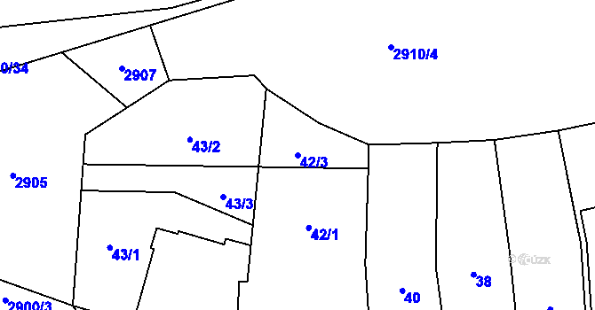Parcela st. 42/3 v KÚ Zlín, Katastrální mapa