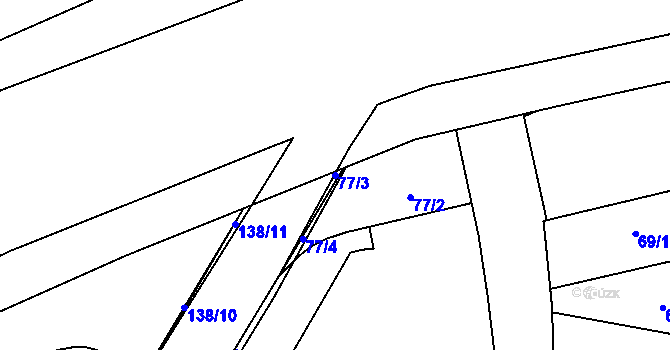 Parcela st. 77/3 v KÚ Zlín, Katastrální mapa