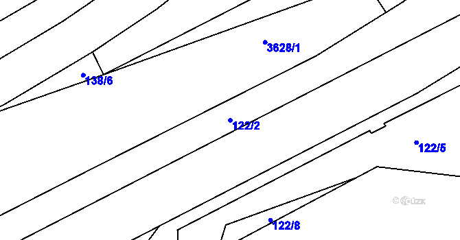 Parcela st. 122/2 v KÚ Zlín, Katastrální mapa