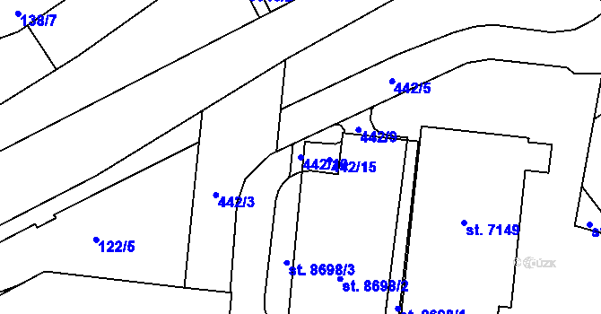 Parcela st. 442/10 v KÚ Zlín, Katastrální mapa