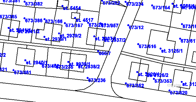 Parcela st. 660/7 v KÚ Zlín, Katastrální mapa