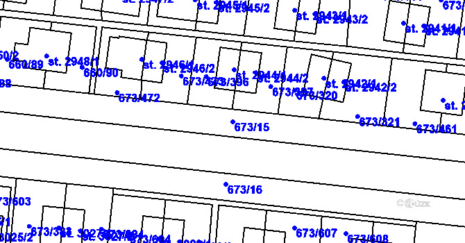 Parcela st. 673/15 v KÚ Zlín, Katastrální mapa