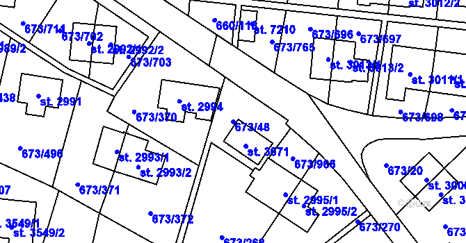 Parcela st. 673/48 v KÚ Zlín, Katastrální mapa