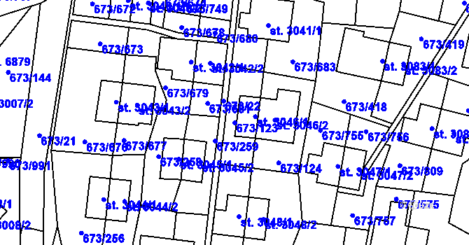 Parcela st. 673/123 v KÚ Zlín, Katastrální mapa