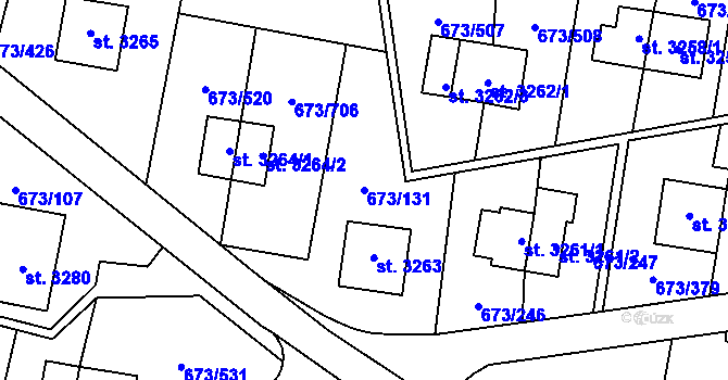 Parcela st. 673/131 v KÚ Zlín, Katastrální mapa