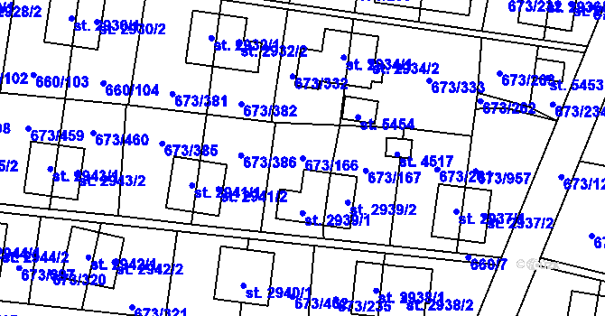 Parcela st. 673/166 v KÚ Zlín, Katastrální mapa