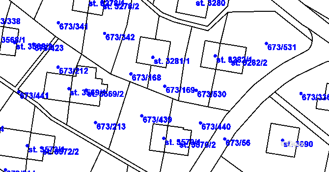 Parcela st. 673/169 v KÚ Zlín, Katastrální mapa