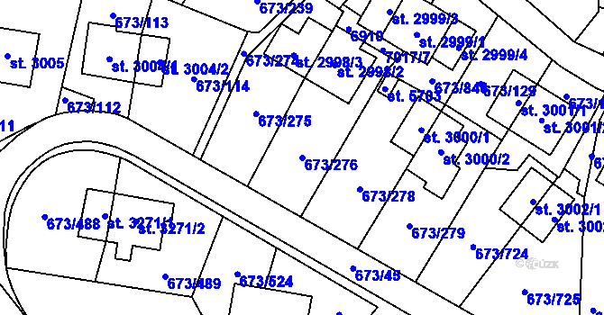 Parcela st. 673/276 v KÚ Zlín, Katastrální mapa