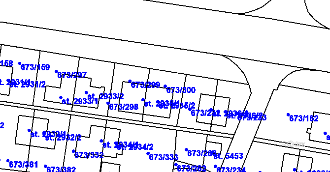 Parcela st. 673/300 v KÚ Zlín, Katastrální mapa