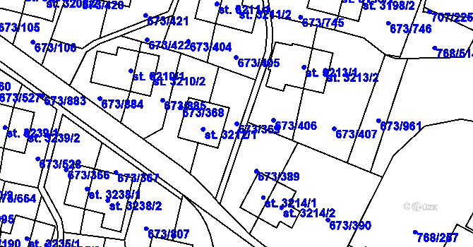 Parcela st. 673/369 v KÚ Zlín, Katastrální mapa