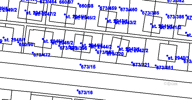 Parcela st. 673/397 v KÚ Zlín, Katastrální mapa